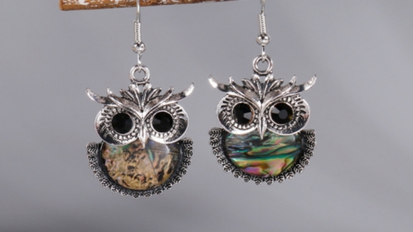 Owl Drop Earrings - Picture 2 of 2